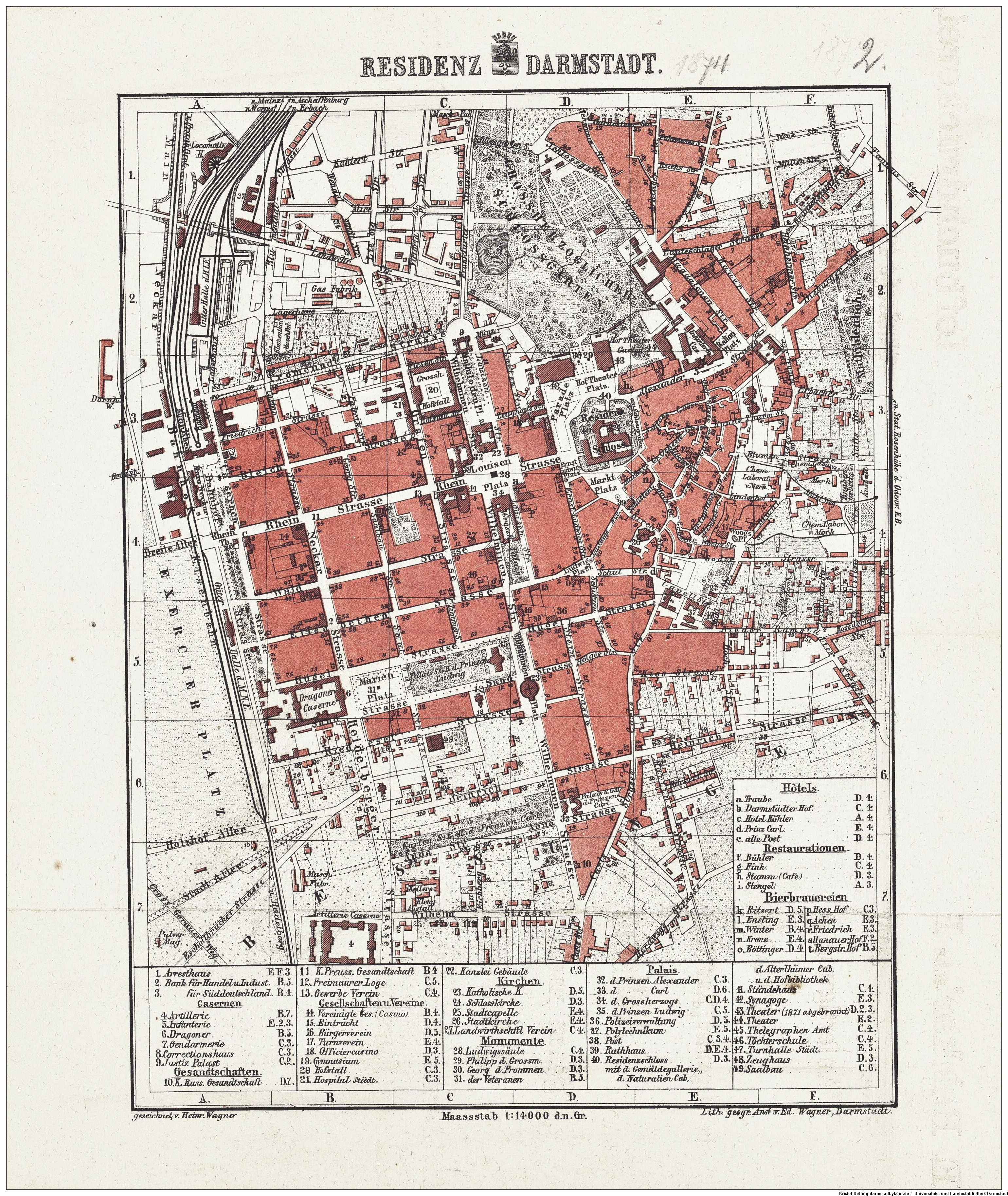 Johannesviertel, Darmstadt und Hessen Karten Darmstadt (ULB)