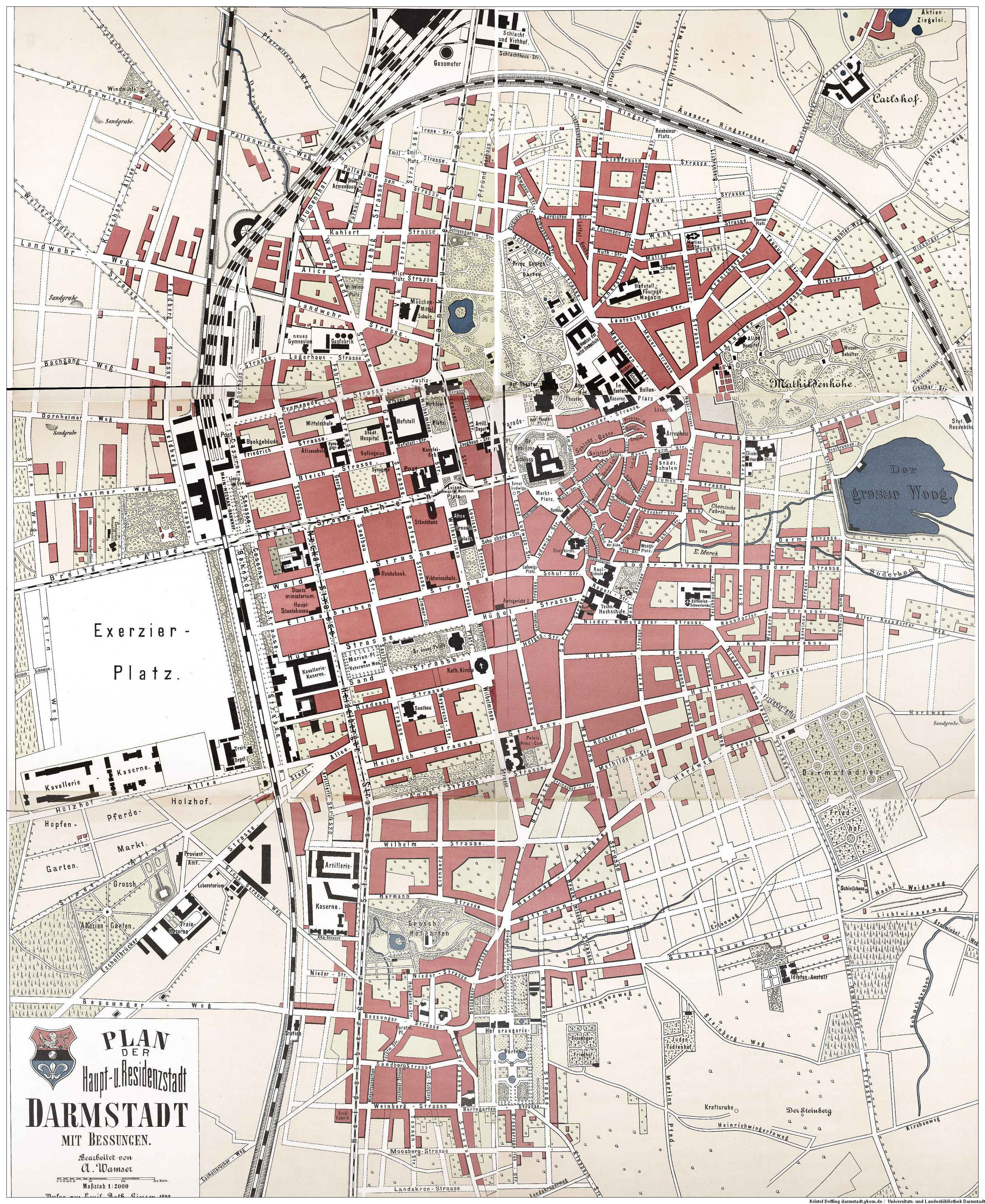 Johannesviertel, Darmstadt und Hessen Karten Darmstadt (ULB)